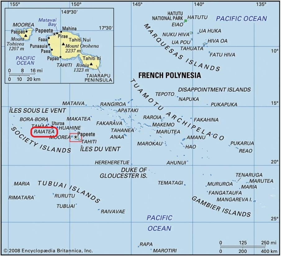donde esta raiatea en la Polinesia Francesa